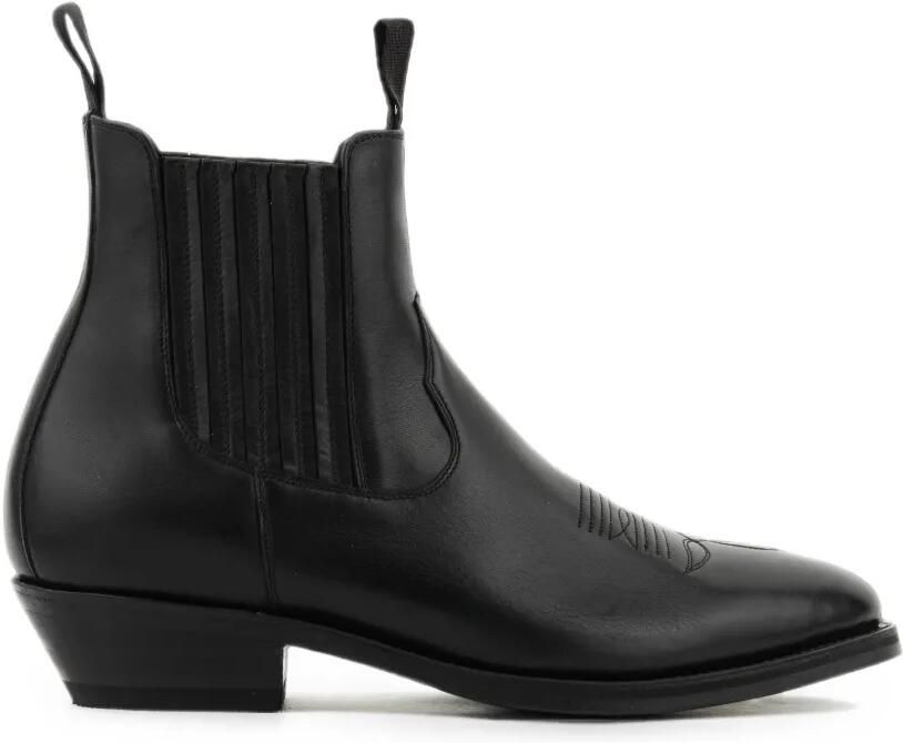 Paul Warmer Gaucho embroidered leather Chelsea boots Zwart