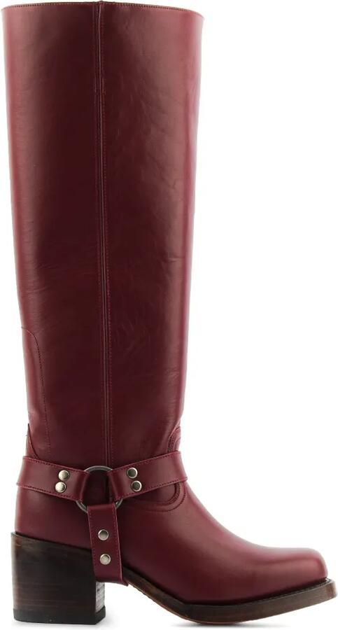 Paul Warmer harness-detail biker boots Rood