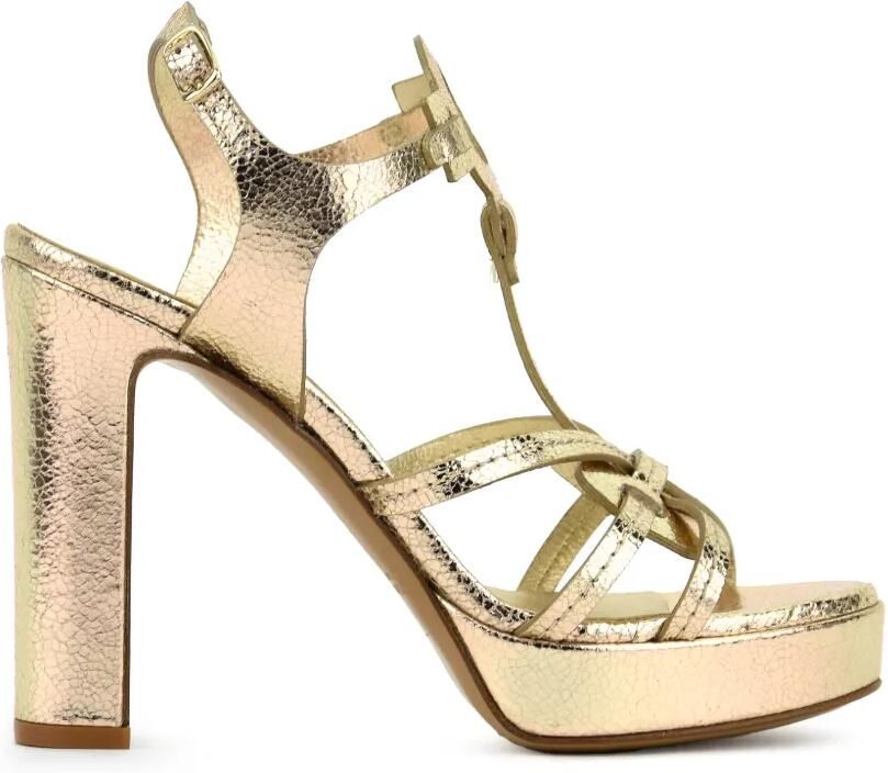Paul Warmer Leren sandalen met gebarsten effect Goud