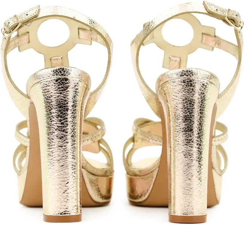 Paul Warmer Leren sandalen met gebarsten effect Goud - Foto 3