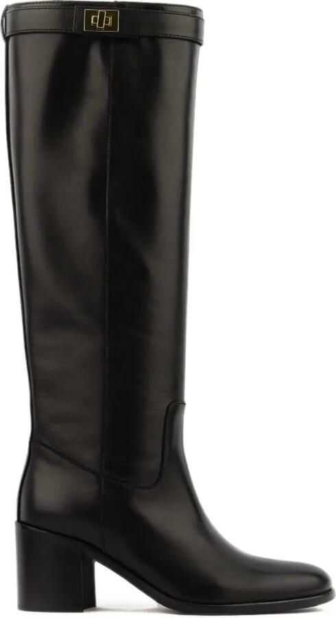Paul Warmer lock-detail knee-high boots Zwart