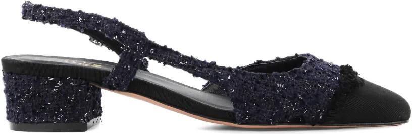 Paul Warmer Loulou bouclé slingback pumps Blauw
