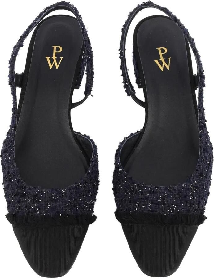 Paul Warmer Loulou bouclé slingback pumps Blauw - Foto 2