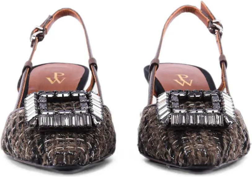 Paul Warmer Loulou pumps met kristallen gesp Bruin - Foto 3