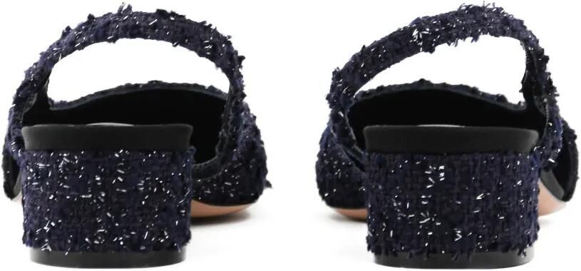 Paul Warmer Loulou slingback pumps met franje Blauw - Foto 4