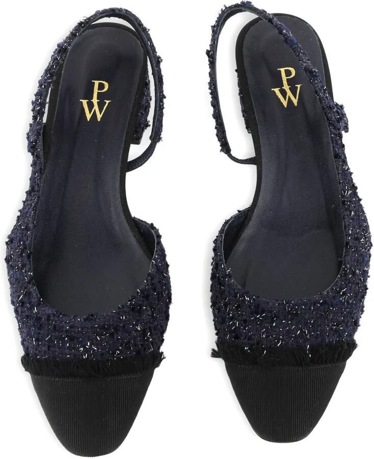 Paul Warmer Loulou slingback pumps met franje Blauw - Foto 2