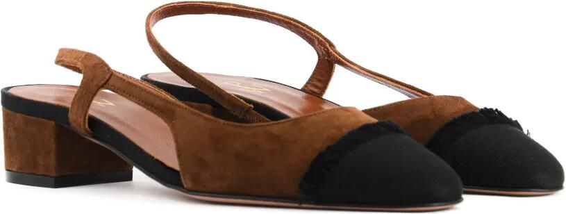 Paul Warmer Loulou suède slingback pumps Bruin - Foto 5