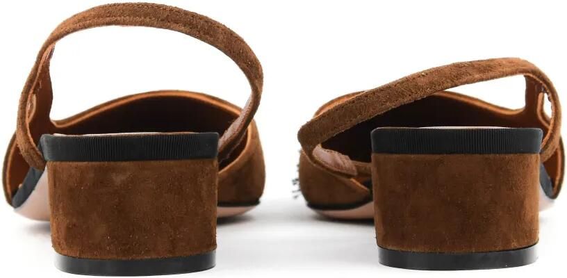 Paul Warmer Loulou suède slingback pumps Bruin - Foto 4