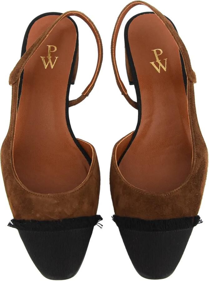Paul Warmer Loulou suède slingback pumps Bruin - Foto 2