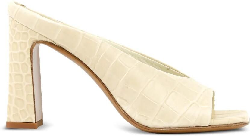 Paul Warmer Muiltjes met krokodillen-reliëf Beige