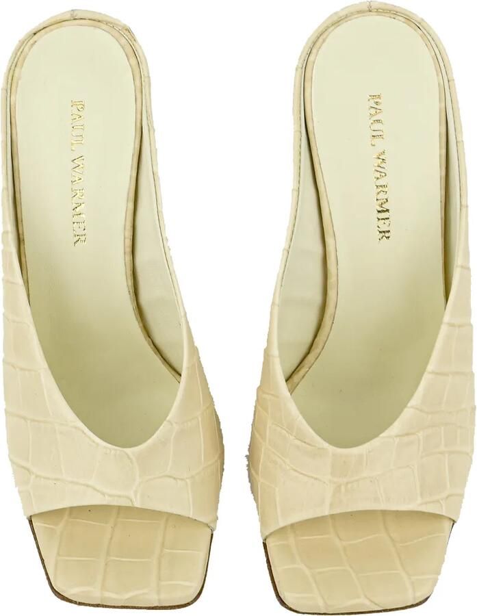 Paul Warmer Muiltjes met krokodillen-reliëf Beige - Foto 2