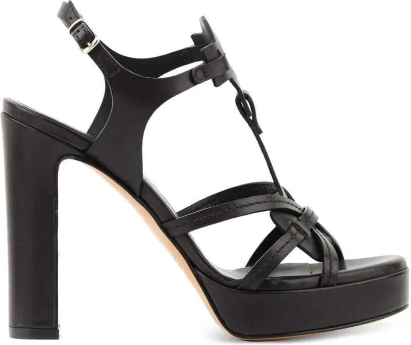 Paul Warmer Paris leren sandalen met hak Bruin