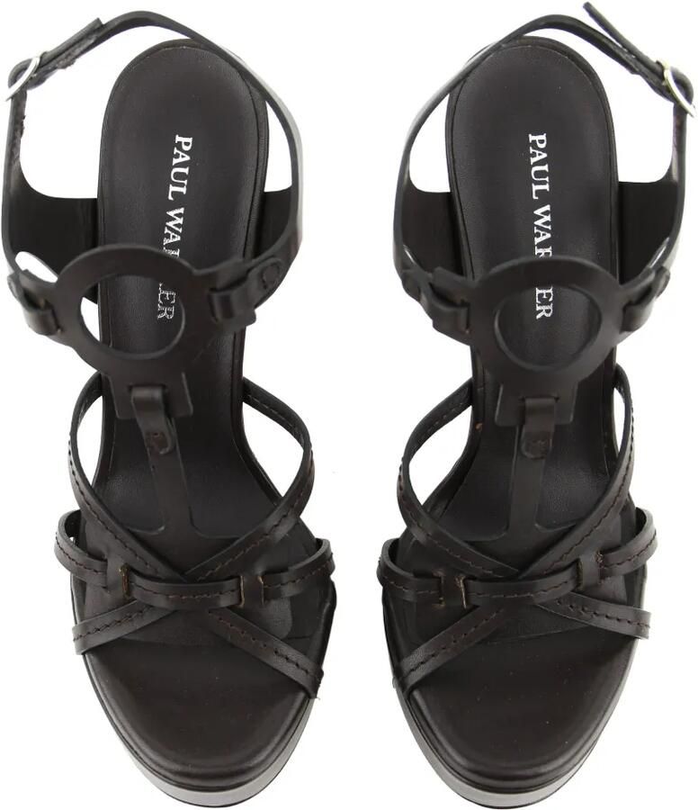 Paul Warmer Paris leren sandalen met hak Bruin - Foto 2