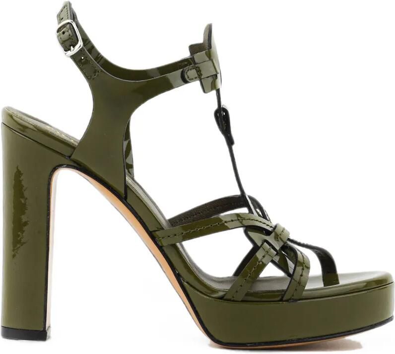 Paul Warmer Sandalen met plateauzool Groen