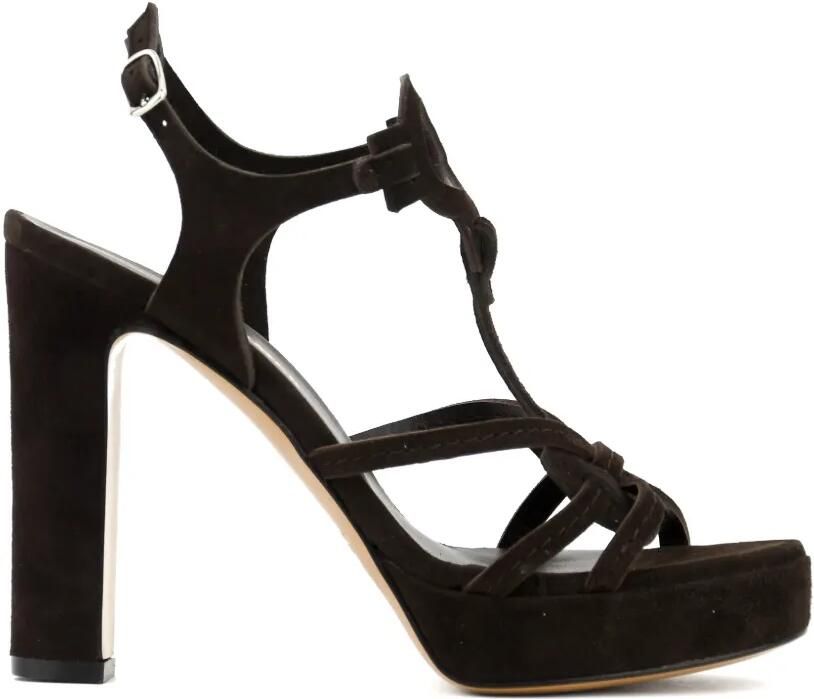 Paul Warmer Suède sandalen Bruin