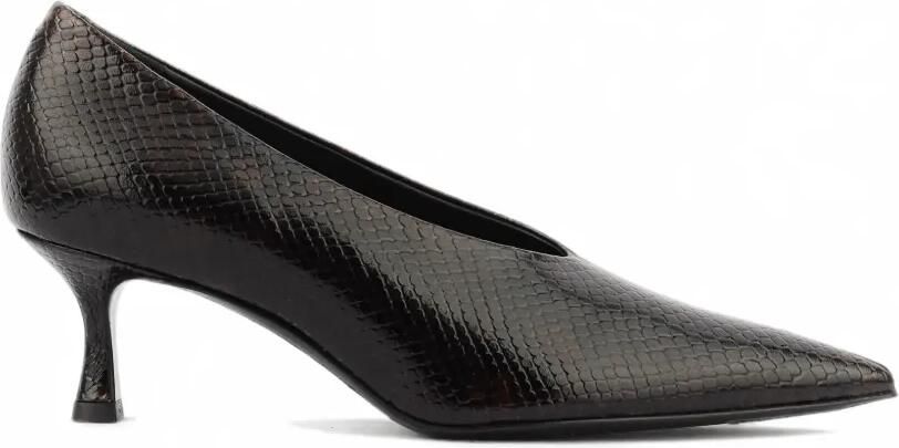 Paul Warmer Voltaire leren pumps met slangen-effect Bruin