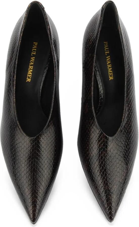 Paul Warmer Voltaire leren pumps met slangen-effect Bruin - Foto 2