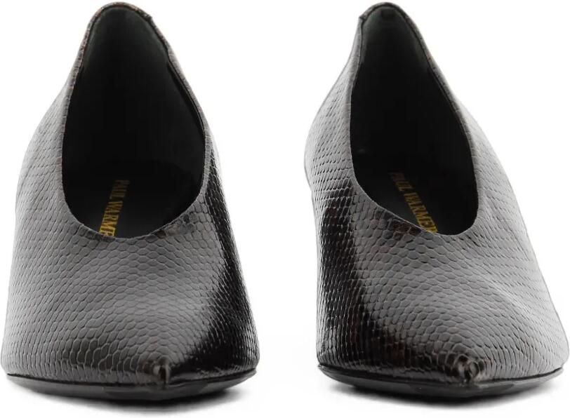 Paul Warmer Voltaire leren pumps met slangen-effect Bruin - Foto 3