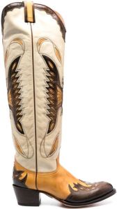 Paul Warmer Cowboylaarzen met puntige neus Beige
