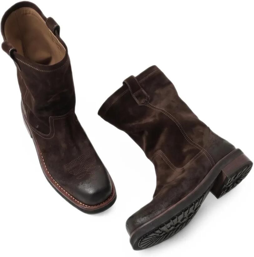 Paura distressed-effect square-toe boots Bruin - Foto 2