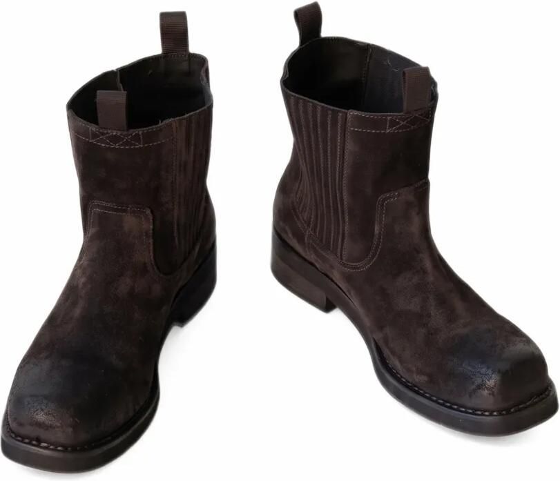 Paura distressed-effect square-toe boots Bruin - Foto 3