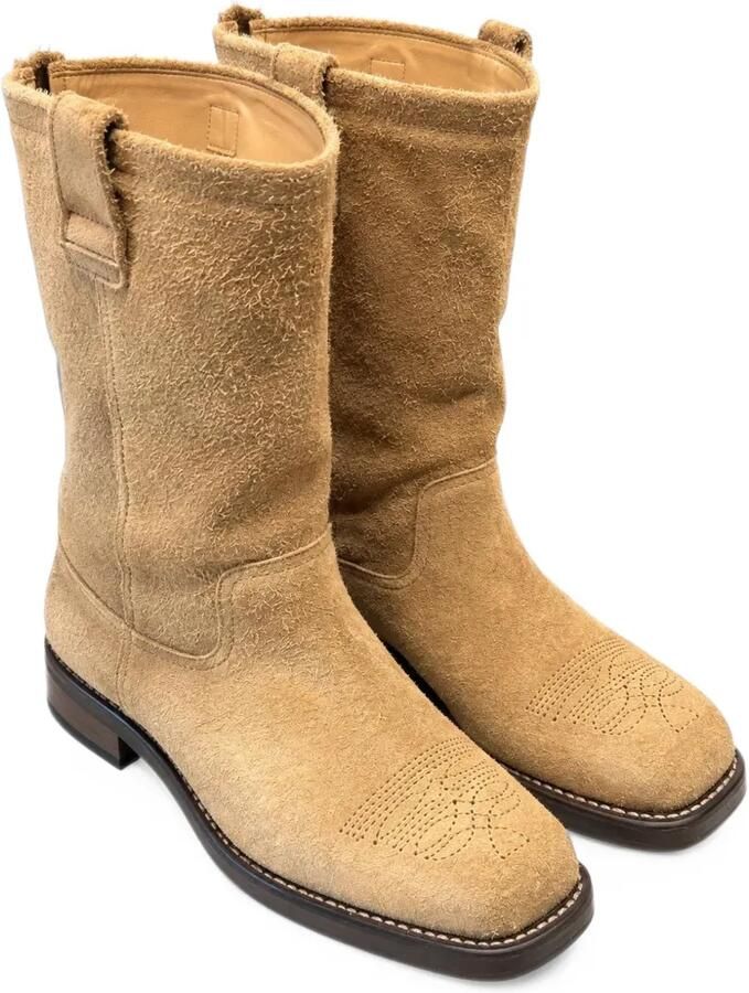 Paura embroidered leather boots Beige - Foto 2