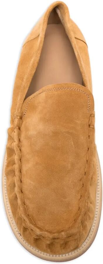 Paura Suède loafers met ruches Bruin - Foto 2