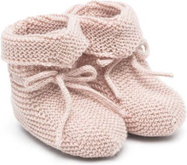 Paz Rodriguez Fijngebreide babyschoentjes Roze