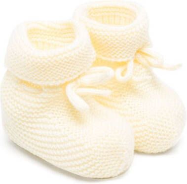 Paz Rodriguez Gebreide babyschoentjes Geel