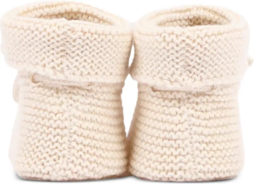 Paz Rodriguez Essential chunky gebreide babyschoentjes met striksluiting Beige - Foto 3