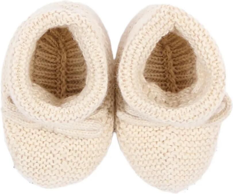 Paz Rodriguez Essential chunky gebreide babyschoentjes met striksluiting Beige - Foto 2