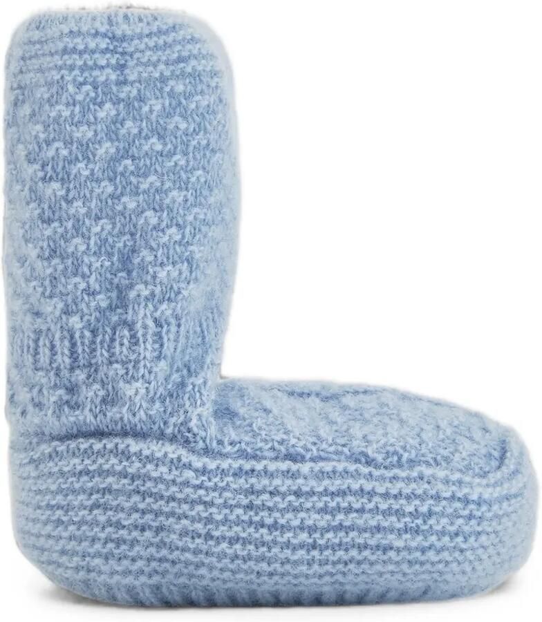 Paz Rodriguez Kabelgebreide wollen babyschoentjes Blauw