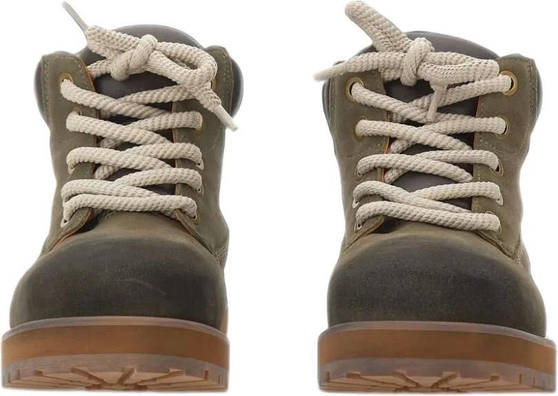 PDF burnished-effect lace-up boots Groen - Foto 2