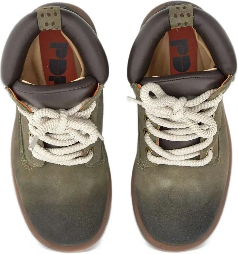 PDF burnished-effect lace-up boots Groen - Foto 3