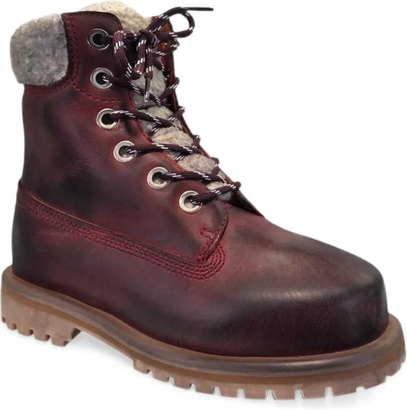PDF Strada Giga shearling-trim lace-up boots Rood - Foto 4
