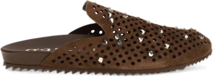 Pedro Garcia Braidy sandalen verfraaid met kristallen en geperforeerde details Bruin