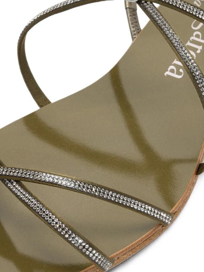 Pedro Garcia Esme satijnen platte sandalen verfraaid met kristallen Groen - Foto 3