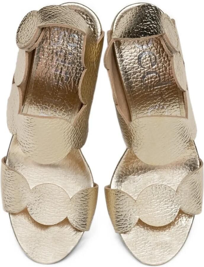 Pedro Garcia Winslet scallop-edge sandals Goud