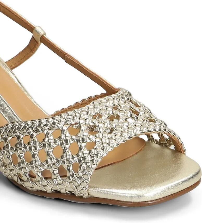 Pedro Miralles Geweven slingback sandalen Goud