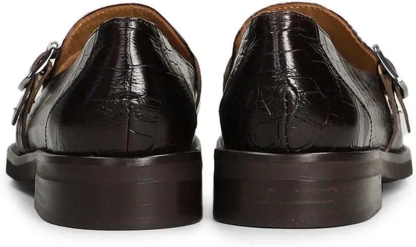Pedro Miralles Loafers met krokodillen-reliëf en franje Bruin - Foto 4
