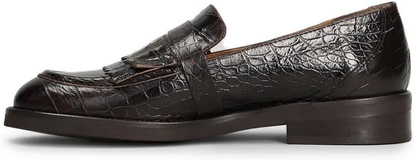 Pedro Miralles Loafers met krokodillen-reliëf en franje Bruin - Foto 5