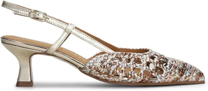 Pedro Miralles Mantua geweven slingback pumps Zilver