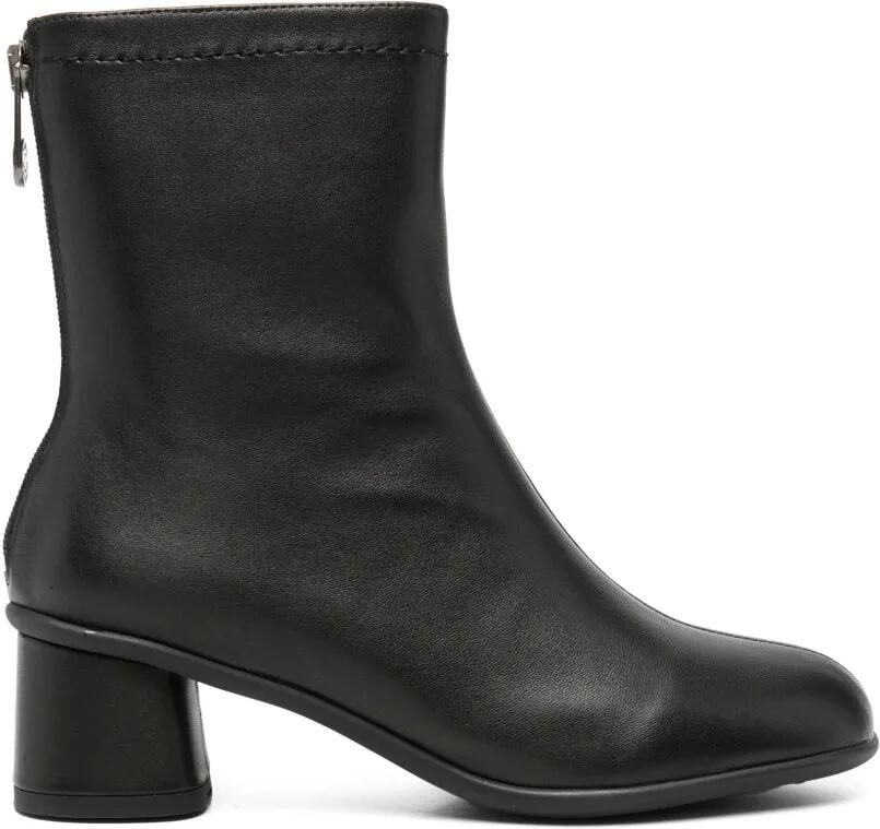 Pedro Miralles rear-zip leather ankle boots Zwart