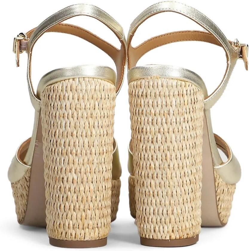 Pedro Miralles Sandalen met metallic-effect en raffia plateauzool Zilver - Foto 3