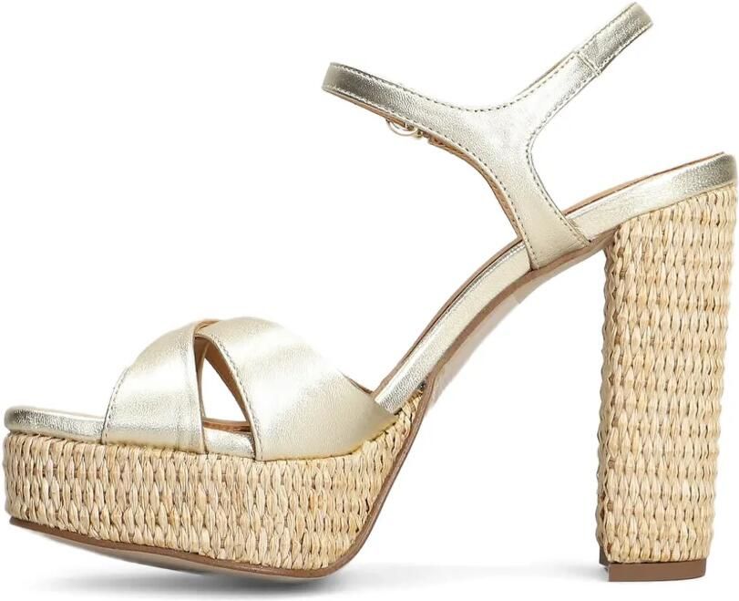 Pedro Miralles Sandalen met metallic-effect en raffia plateauzool Zilver - Foto 4