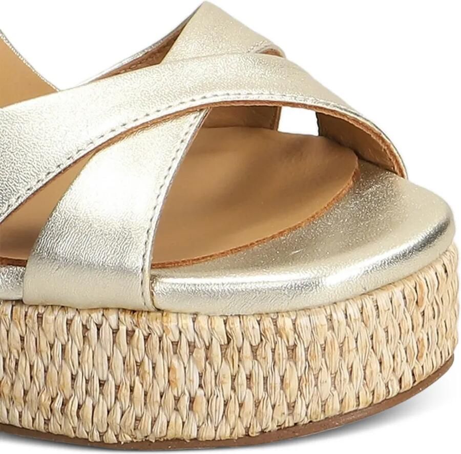 Pedro Miralles Sandalen met metallic-effect en raffia plateauzool Zilver - Foto 5