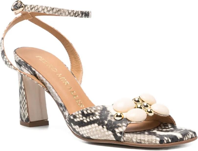 Pedro Miralles Sandalen met slangen-effect Beige - Foto 2