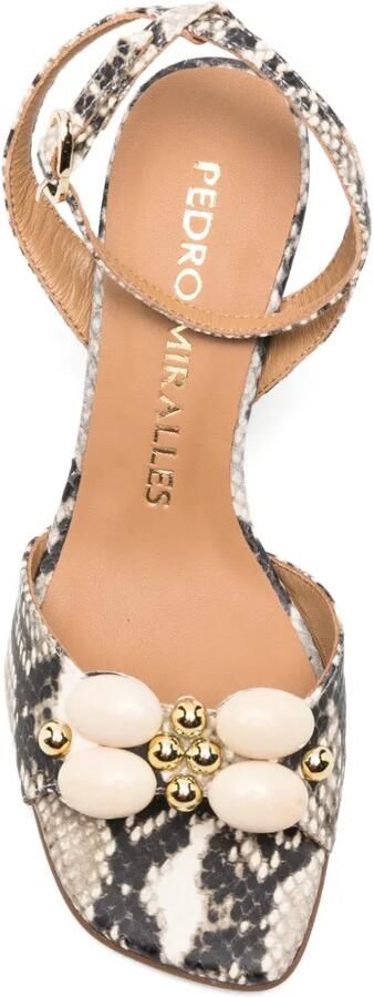 Pedro Miralles Sandalen met slangen-effect Beige - Foto 4