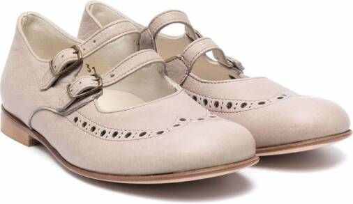 Pèpè Ballerina's met dubbele gesp Beige