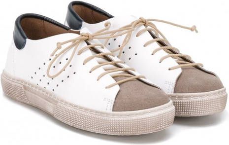 Pèpè colour panel lace-up sneakers Wit